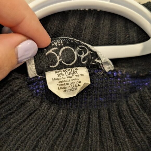 Vintage  Rose Sparkle Black Gold Indigo Purple Snowflake Floral Small - Picture 5 of 9